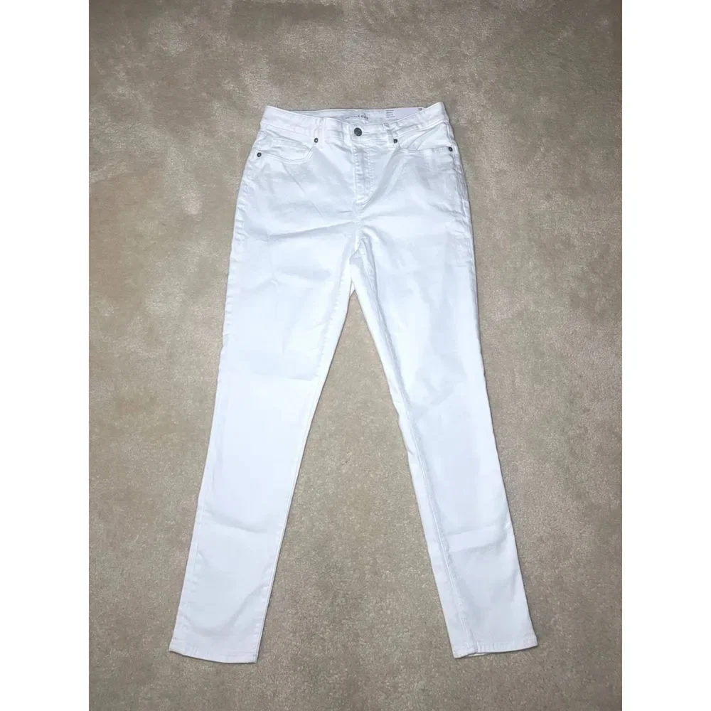 NWT Tall Curvy Mid Rise Skinny White Jeans I 6T/28 - Picture 2 of 4